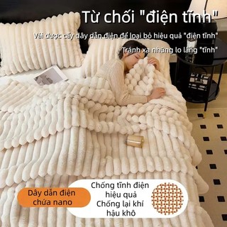 Chăn len Chăn lông thỏ 1m2 1m8 Chăn Mềm mại và ấm áp Chống tĩnh điện Không rụng lông Chăn đa năng