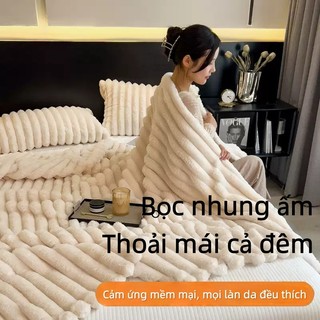 Chăn len Chăn lông thỏ 1m2 1m8 Chăn Mềm mại và ấm áp Chống tĩnh điện Không rụng lông Chăn đa năng