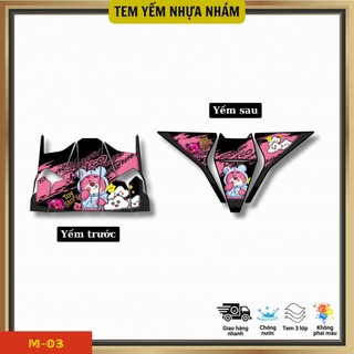Combo trước sau tem yếm nhựa nhám xe Vario 125 đời (2023-2025) trang trí yếm xe - Bộ 2