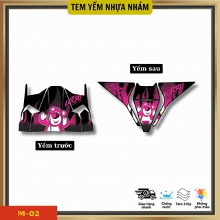 Combo trước sau tem yếm nhựa nhám xe Vario 125 đời (2023-2025) trang trí yếm xe - Bộ 2
