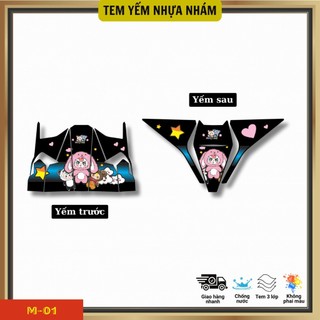 Combo trước sau tem yếm nhựa nhám xe Vario 125 đời (2023-2025) trang trí yếm xe - Bộ 2