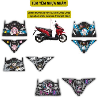Combo trước sau tem yếm nhựa nhám xe Vario 125 đời (2023-2025) trang trí yếm xe - Bộ 2