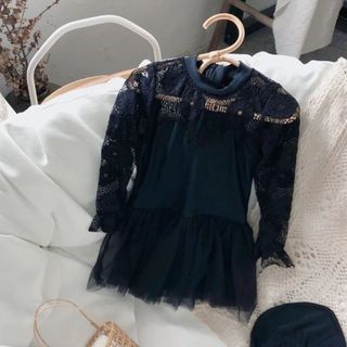 Váy Bơi Cho Bé Gái, Váy Tay Dài Ren Bồng Xinh Xắn Cho Bé Gái Chất Liệu Co Giãn 4 Chiều