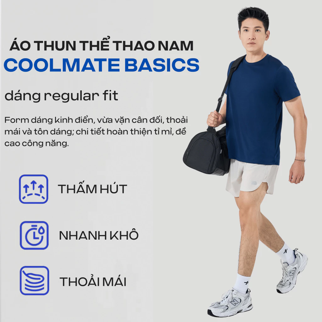 Áo thể thao nam Coolmate Basics thấm hút nhanh khô