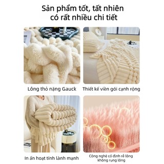 Chăn len Chăn lông thỏ 1m2 1m8 Chăn Mềm mại và ấm áp Chống tĩnh điện Không rụng lông Chăn đa năng