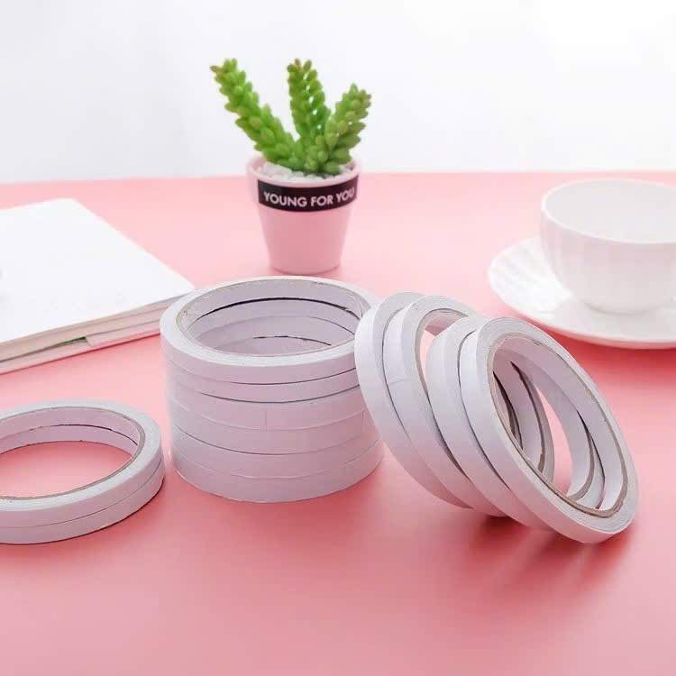 Set 3 Cuôn Băng Dính 2 Mặt Khổ Rộng 0.8cm