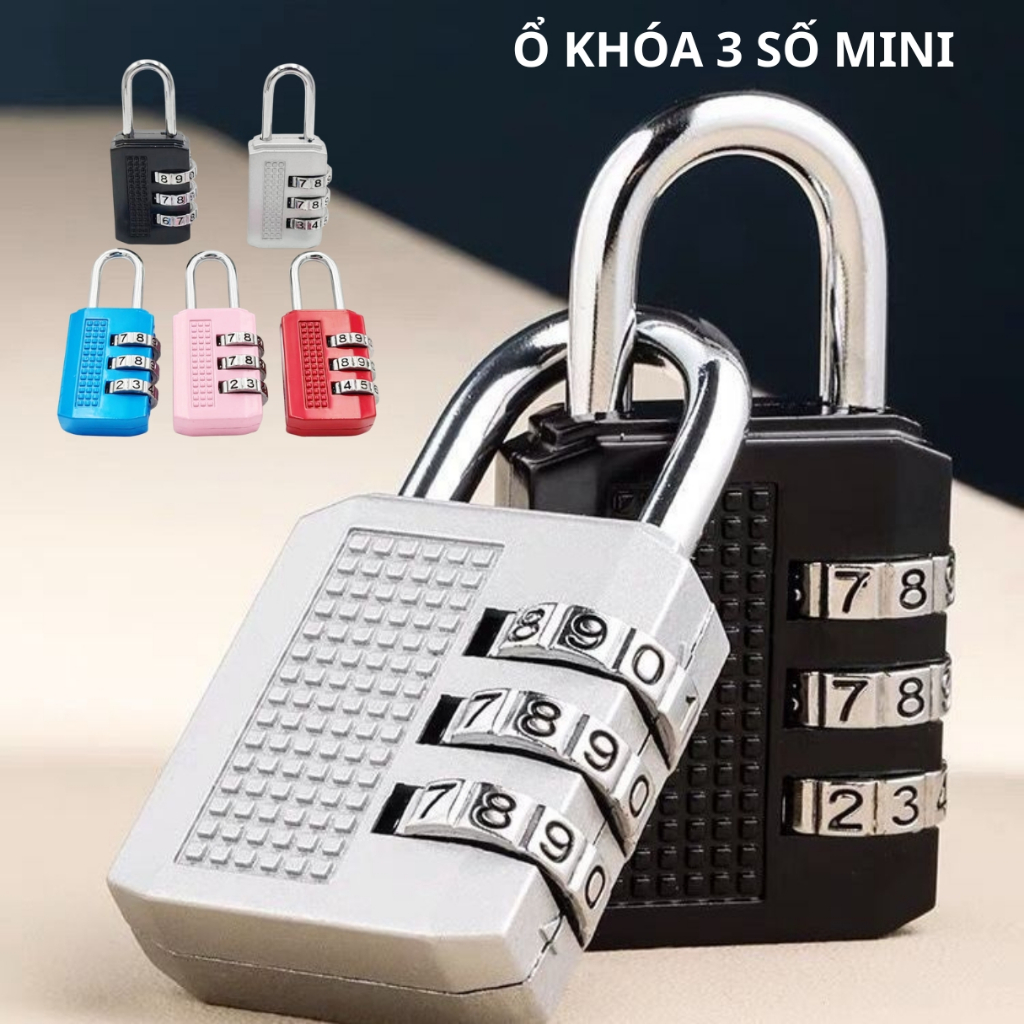 Ổ khóa số mini du lịch, khóa 3 số không cần chìa khóa tiện lợi | Shopee ...
