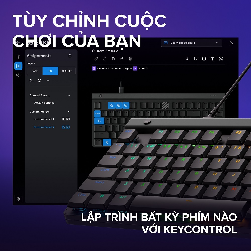 Bàn phím Gaming có dây Low profile Logitech G515 TKL - LIGHTSYNC RGB, Keycaps PBT | BigBuy360 - bigbuy360.vn