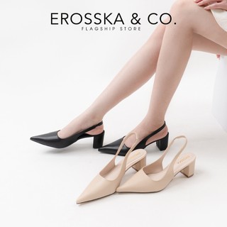 Giày cao gót Erosska thời trang mũi nhọn phối dây hở gót cao 5cm ver 2 - EH015