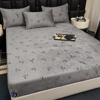 Bộ ga giường và vỏ gối nỉ nhung LUXURY M2T BEDDING dập nổi họa tiết nơ sang trọng