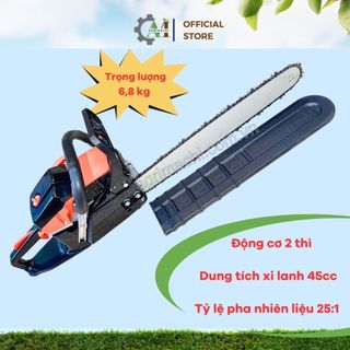 Máy cưa xích cầm tay chạy xăng CS450 – động cơ 2 thì 45cc mạnh mẽ, lam 45cm,cắt gỗ nhanh_Agrimachi