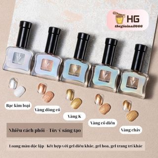 Gel Loang Kim Loại VINIMAY | Metal Blooming Liquid 5 Màu Ánh Kim | Thegioinail666