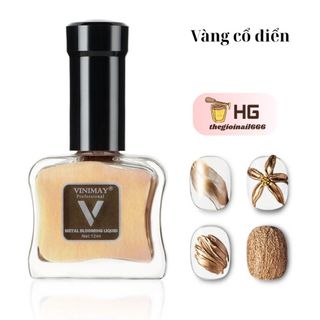 Gel Loang Kim Loại VINIMAY | Metal Blooming Liquid 5 Màu Ánh Kim | Thegioinail666