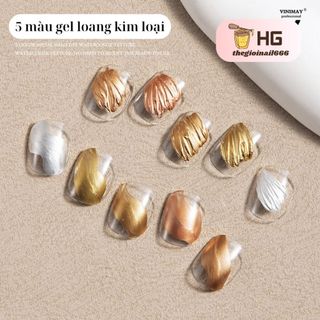 Gel Loang Kim Loại VINIMAY | Metal Blooming Liquid 5 Màu Ánh Kim | Thegioinail666