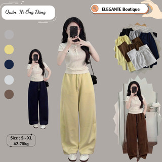 Quần Nỉ Ống Đứng ELEGANTE Siêu Tôn Dáng, Không Nhăn Không Bai Không Phai Không Xù 80.405