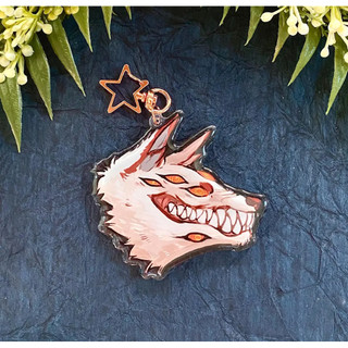 Acrylic Kon Aki Anime Fox CSM Charm Expoxy Keychain