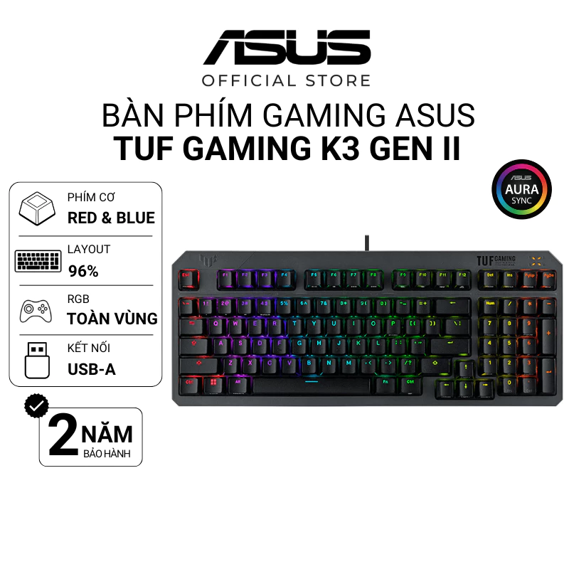 Bàn phím TUF Gaming K3 Gen II