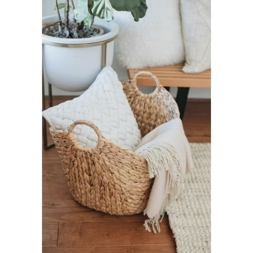 Giỏ lục bình dáng thuyền đựng đồ , decor trang trí nhà cửa