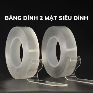 Băng dính Nano 2 mặt trong suốt dính siêu chắc chắn, miếng dán tường đa năng cho nhiều vật dụng tiện lợi.