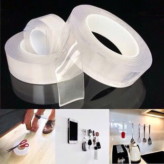 Băng dính Nano 2 mặt trong suốt dính siêu chắc chắn, miếng dán tường đa năng cho nhiều vật dụng tiện lợi.