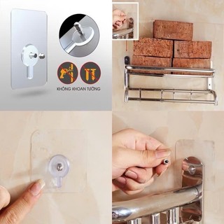 Miếng dán tường kèm đinh ốc vít treo tranh ảnh, kệ đồ đa năng không cần khoan đục.