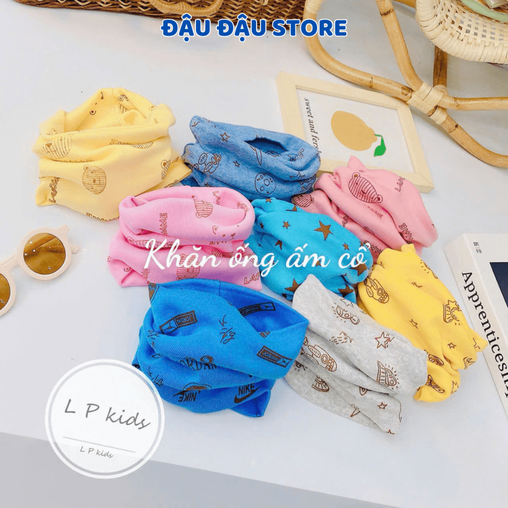 Set 3 Khăn Ống Quàng Cổ Chất Zip Cotton Len Co Giãn 4 Chiều Mềm Mại, Thoải Mái Cho Bé Từ 1-6 Tuổi - Đậu Đậu Store