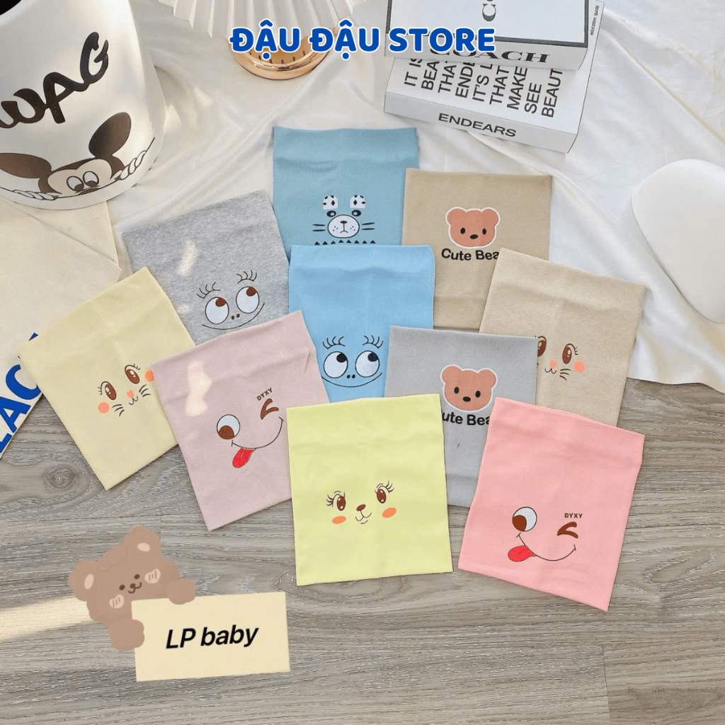 Set 3 Khăn Ống Quàng Cổ Chất Zip Cotton Len Co Giãn 4 Chiều Mềm Mại, Thoải Mái Cho Bé Từ 1-6 Tuổi - Đậu Đậu Store