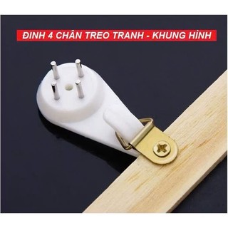 Đinh đóng tường không cần khoan treo tranh, treo đồ đa năng 4 chân màu trắng.