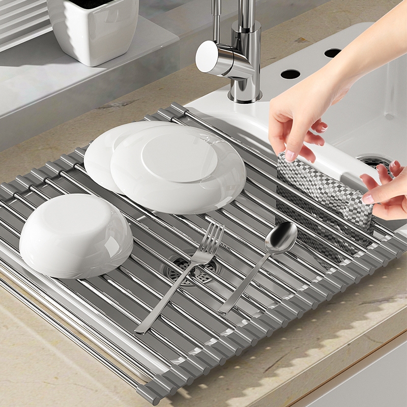 Kaleis Giá Inox 304 Gác Bồn Rửa Chén Đựng Bát Đĩa Tiện Lợi – Chất Liệu Silicon Thực Phẩm, Đa Năng, Hữu Ích