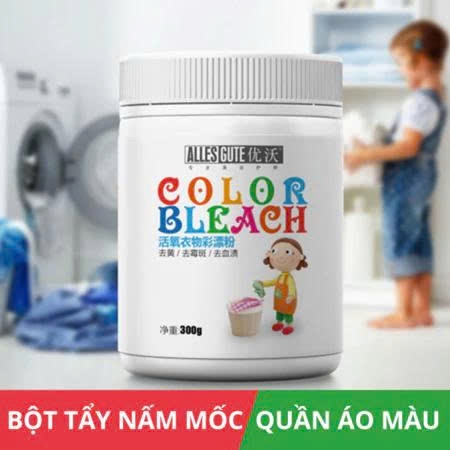 Combo Bột Tẩy Nấm Mốc Vết Bẩn Quần Áo Trắng, Bột Tẩy Quần Áo Màu Hiệu Quả Không Mùi An Toàn Cho Bé 300g Mẫu Mới 2025