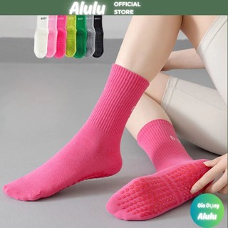 Tất tập yoga, vớ thể thao - Set 7đôi tất tập Yoga Pilates Doit màu trơn sọc silicon chống trơn trượt