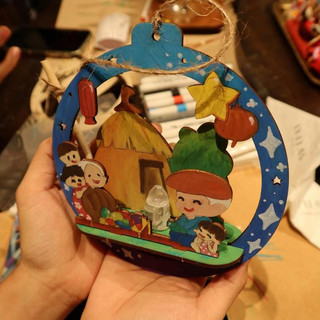 [Set 2 chiếc 2D] Bộ 2 Lồng Đèn Trung Thu Handmade 3D - Đèn Lồng Gỗ Cho Bé Tô Màu - Giao Ngẫu Nhiên