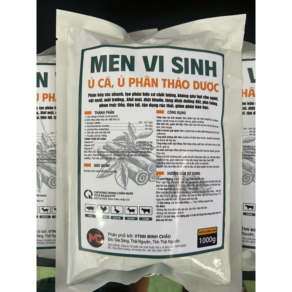 ( Gói 1kg )Men Vi Sinh Ủ Đạm Cá, Ủ Phân Thảo Dược