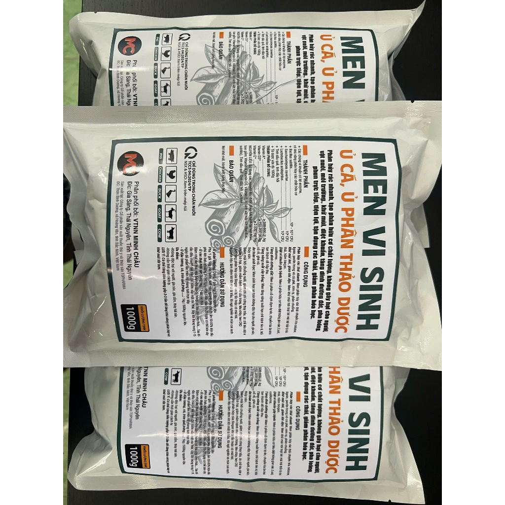 ( Gói 1kg )Men Vi Sinh Ủ Đạm Cá, Ủ Phân Thảo Dược