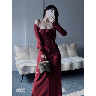 SÉT VÁY ĐỎ MIX CADIGAN