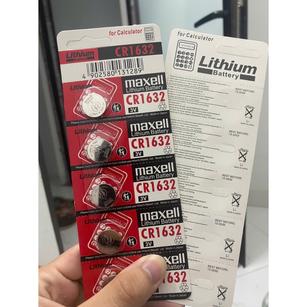 Pin Cảm Biến Áp Suất Lốp Ô Tô CR1632 3V Chính Hãng Nhật Bản Độ Bền Cao Dùng Lâu Pin Maxell Cr1632 Full Box