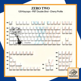 [ Xuyên Led ] Bộ Keycaps Zero Two - PBT Double Shot, DyeSub - Cherry Profile