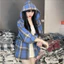 Áo Khoác Nỉ Dạ Dày Dặn Kẻ Caro MOZII Có Nón Rộng Phong Cách Hàn Quốc Form Rộng Dáng Đẹp,Chống Nắng TốT
