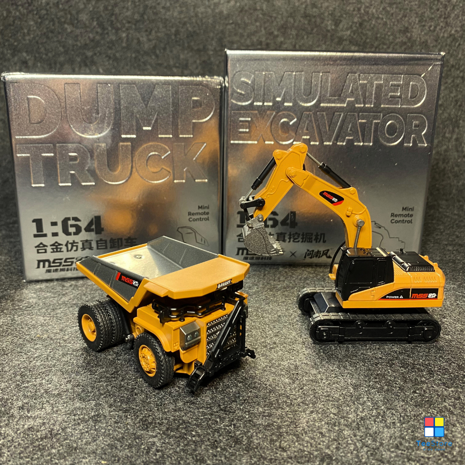 [1:64 Mini] Xe Cẩu, Xe Ben Điều Khiển Từ Xa –  Xe Hợp Kim, 8 Kênh, Servo Lái, Điều Tốc - Tỉ Lệ 1:64