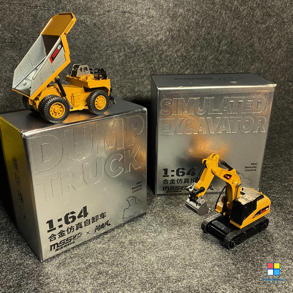 [1:64 Mini] Xe Cẩu, Xe Ben Điều Khiển Từ Xa –  Xe Hợp Kim, 8 Kênh, Servo Lái, Điều Tốc - Tỉ Lệ 1:64