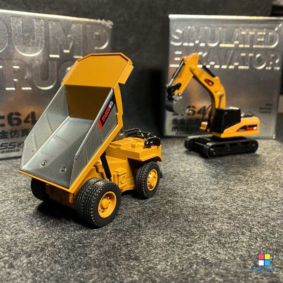 [1:64 Mini] Xe Cẩu, Xe Ben Điều Khiển Từ Xa –  Xe Hợp Kim, 8 Kênh, Servo Lái, Điều Tốc - Tỉ Lệ 1:64