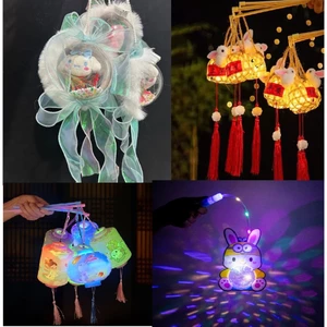 Các mẫu Đèn lồng trung thu cầm tay trong suốt phát sáng nhấp nháy Mẫu đèn lồng hình thú, búp bê chi bi, Công chúa