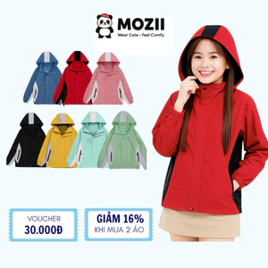 Áo Gió Phối Màu Thời Trang MOZII, Túi Khóa Chống Nước Lót Lưới Thoáng Khí.Cản Gió Cản Bụi Siêu Tốt