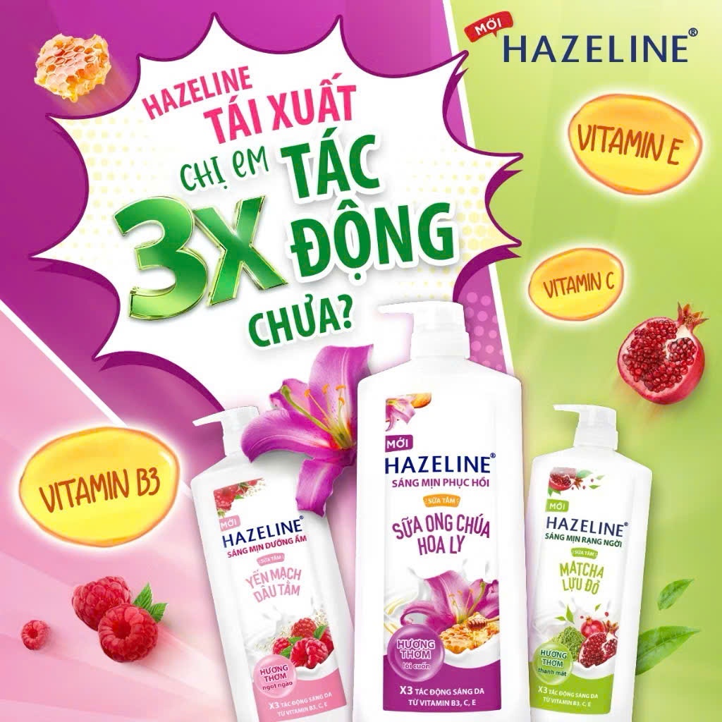 Sữa tắm dưỡng sáng mịn da Hazeline 1kg