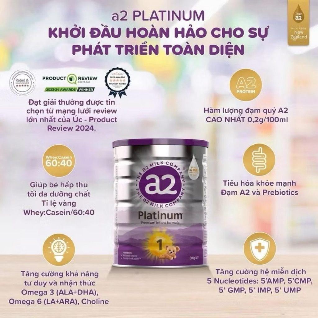 Sữa A2 Chính Hãng New Zealand – Platinum | Immune Lactoferrin | Gentle Gold – Tăng Đề Kháng, Hấp Thu Tốt, Dễ Tiêu Hóa