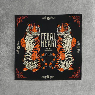 [ NEW ] Khăn Vuông Bandanas | GORI - FERAL HEART - Đội đầu , che nắng , đi phượt , phụ kiện thời trang - 60x60