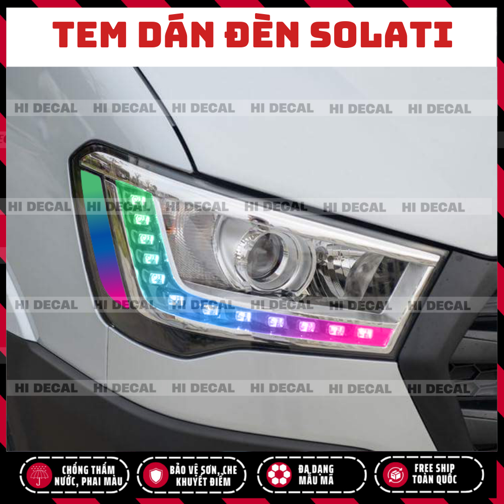 Tem dán đèn Solati, decal đèn Solati trang trí đèn xe chống nước bền màu