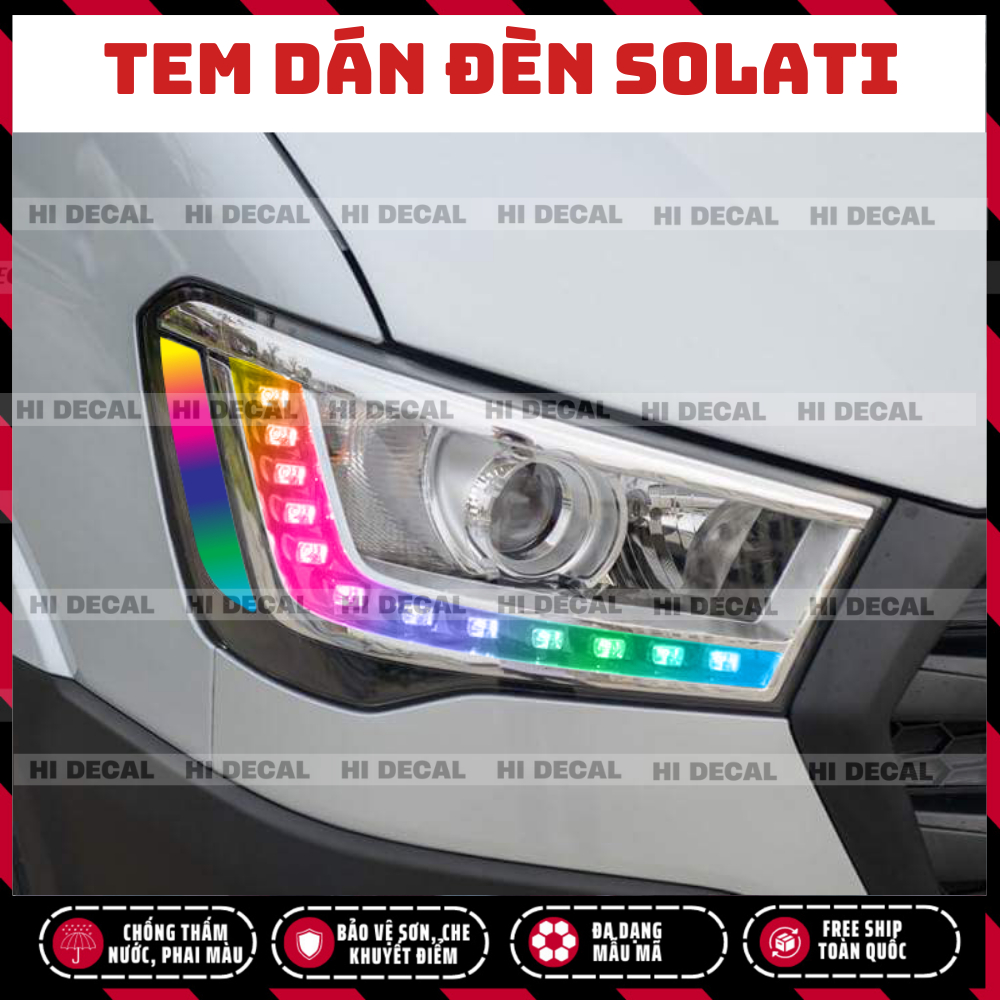 Tem dán đèn Solati, decal đèn Solati trang trí đèn xe chống nước bền màu