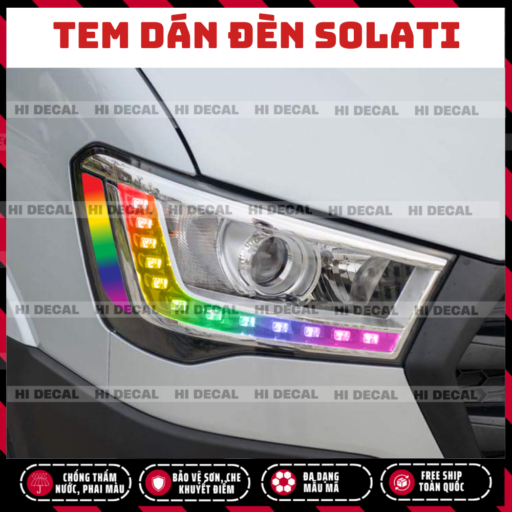 Tem dán đèn Solati, decal đèn Solati trang trí đèn xe chống nước bền màu
