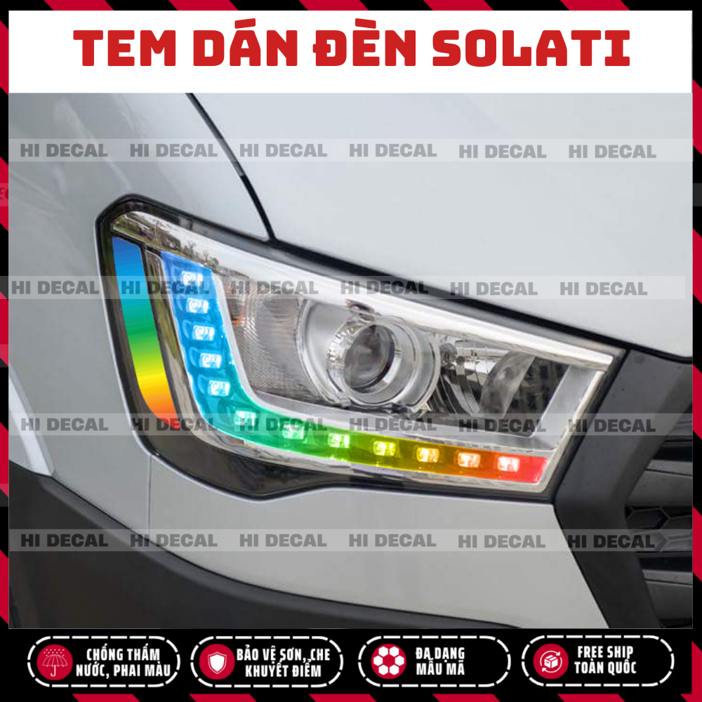 Tem dán đèn Solati, decal đèn Solati trang trí đèn xe chống nước bền màu